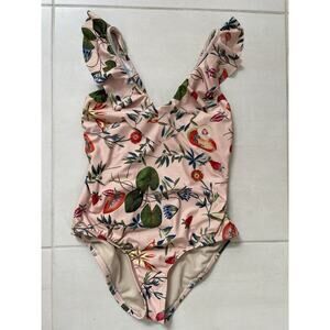 Free Press Swim One Piece Swimsuit Floral Print Plunge Swimwear